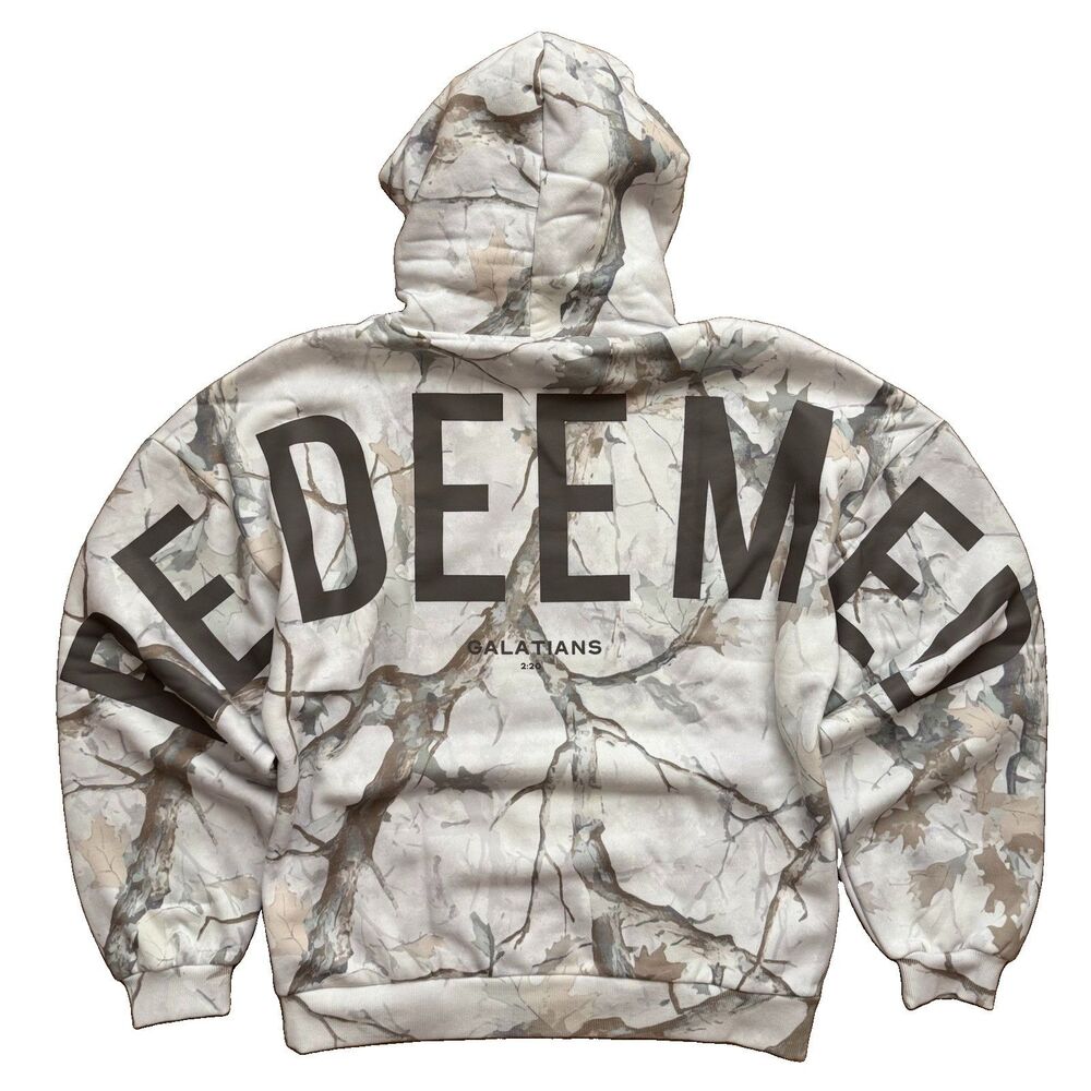 GLO Fleece Pullover Hoodie Mens Size XL Multicolor Camoflauge Redeemed Pockets